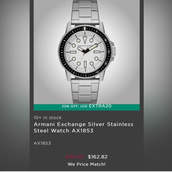 🔥 ARMANI EXCHANGE Men LEONARDO
Round White Dial Stainless Steel Bracelet🔥🔥 - Picture 6 of 7